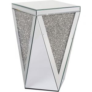 Beliani Table d'Appoint Argentée en Verre et mdf 51 x 30 x 30 cm Finition Miroir Luxey