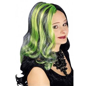 Ruedelafete Perruque Celia Noir/Violet/Vert