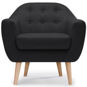 Image de Stanley Fauteuil scandinave Savoy tissu Noir