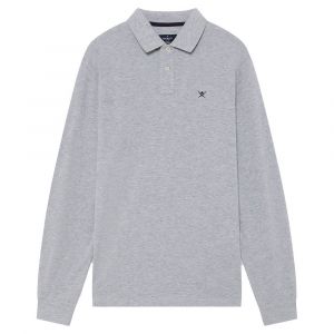 Image de Hackett Polo &agrave; Manches Longues Slim Fit Logo L Light Grey Marl