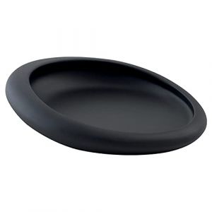 Gedy G-Iside Dish Black Bathroom Dimensions et Poids du Produit : 2,9 x 15,2 x 11,5 cm et 0,15 kg, Porte-Savon Solide en résine et Sable, Design R&D, Taille Unique