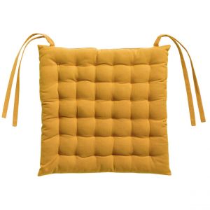 Declikdeco Galette de chaise 36 points Zea recyclée Tournesol