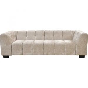 Habitat et Jardin Canapé droit design en tissu chenille 3 places "Foch" - Beige