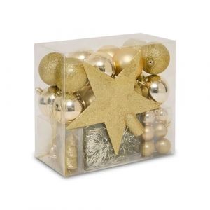 Feeric Light & Christmas Pack boules de noël avec étoile or - 44 pièces