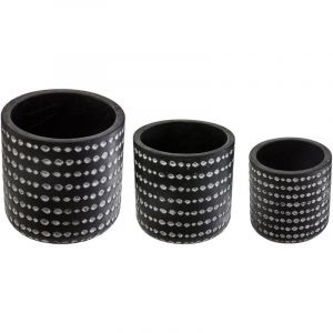 Image de Lot de 3 Cac Pots "Eclipsia" 14cm Noir Prix