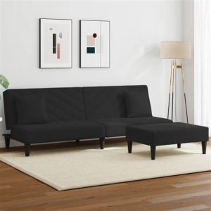 VidaXL Ensemble de canapés 2 pcs avec coussins noir velours, canapé, siège de canapé, canapé relax, canapé confort, fauteuil de télévision