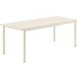Image de Muuto Table rectangulaire Linear / Acier - 200 x 75 cm blanc en métal