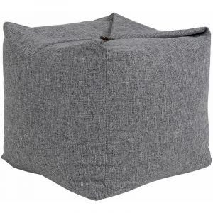 Image de Icon Pouf Convertible de et Coussin de Sol, de Tissé de Tailles de Repose-Pieds Pouf Pliable - Gris