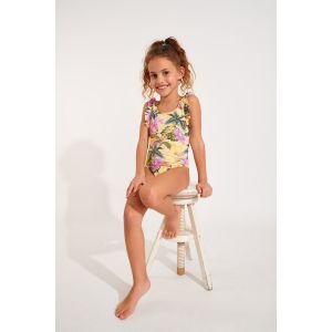Banana Moon Maillot de bain 1 pièce Limetropic imprimé floral Jaune - Couleur Jaune - Taille 4-6 ans