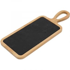 Planche ap&eacute;ro en bambou et ardoise 30.5 x 12 cm
