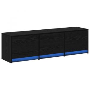 VidaXL Armoire TV avec LEDs avec tiroir Ch&ecirc;ne noir 140 x 34 x 40 cm