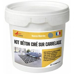 Arcane industries B&eacute;ton cir&eacute; sur carrelage cuisine salle de bain mural sol plan de travail d&eacute;coratif rev&ecirc;tement douche kit - Mulot - Gris - kit 5