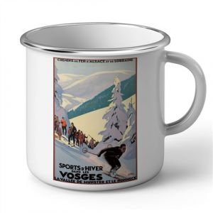 Image de Fabulous Mug en m&eacute;tal &eacute;maille Sport d'Hivers Les Vosges Montagne Poster Vintage