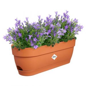 Elho Vibia Campana Balconni&egrave;re 50 - Planteur pour Balcon - &Oslash; 49.0 x H 17.0 cm - Marron/Terre Cuite