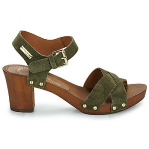 Sandales à talon TOOPINO kaki en cuir