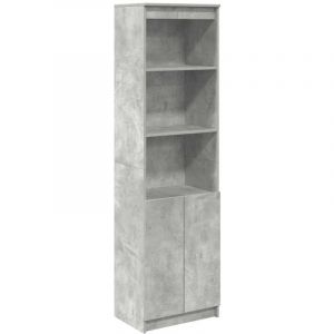 VidaXL Buffet haut gris béton 50x35x180 cm bois d'ingénierie