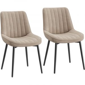 COLAMY – Lot de 2 chaises design : élégance, confort et qualité pour sublimer votre salle à manger-kaki