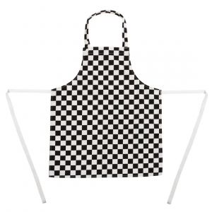Whites chefs clothing Tablier Bavette &agrave; Carreaux Noirs et Blancs Pour Enfant - Avec Motif