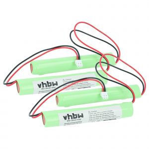 Vhbw 2x Batterie remplacement pour BAES TD512433 pour &eacute;clairage d'issue de secours (800mAh, 4,8V, NiCd)