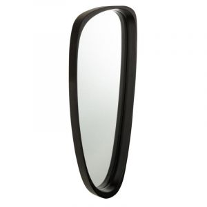 Miroir Mural en Verre Design "Giles" 89cm Noir Prix