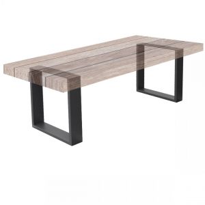 Ecd Germany Set 2 Pieds de table industriel rectangulaire support banc meuble gris 40x43cm