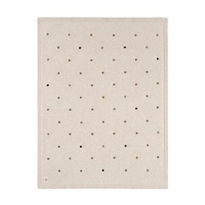 Lässig Couverture en tricot pour bébé 100% coton biologique GOTS/Knitted Blanket Dots Nature