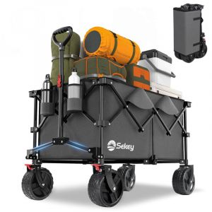 Chariot de transport à roulettes jardin pliable,gris 200L 150kg