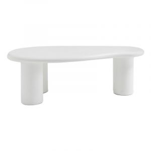 DRAWER Luna - Table basse organique en fibre de ciment L120cm