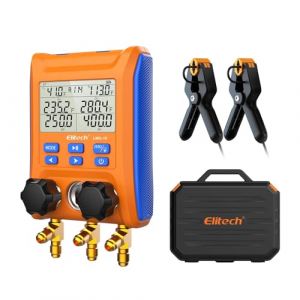 Elitech Digital Pressure Gauges Refrigerant Air Conditioning Pressure Tester Vacuum and Leak Temperature Tester High Precision for H
