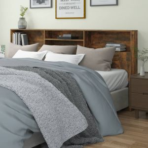 VidaXL Armoire de tête de lit Chêne fumé 220x19x103,5 cm