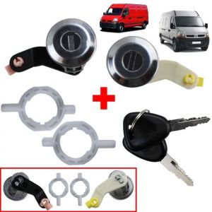 Kit Barillet Serrure de Porte Avant Gauche ET Avant Droite AVEC 2 Clés compatible avec INTERSTAR MOVANO A MASTER II - 4501302 7701470952