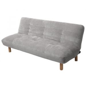 Soan - banquette 2 places convertible clic-clac en velours texturé - gris clair