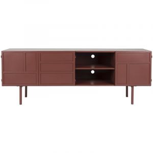 Boite A Design - Meuble tv, Buffet en métal rouge 105 cm, Design industriel Rouge en Metal