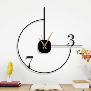 Horloge Murale - DEKORY - Demi-Cercle - 35 cm - Acier - Effet 3D
