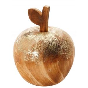 Ruedelafete Pomme vintage en bois dor&eacute; 11cm
