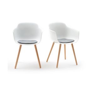 Image de Fauteuil de table (lot de 2), WAPONG Blanc Taille Taille Unique