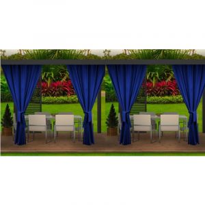 Rideaux D'extérieur 4x155x220cm Marine Rideau pour Pergola Imperméable Rideau Exterieur pour Terrasse Rideau Pare-Soleil pour Balcon