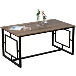 Table &agrave; manger - ALIN - Rectangulaire - 4 personnes - 160 x 76 x 90 cm - Noyer / Noir