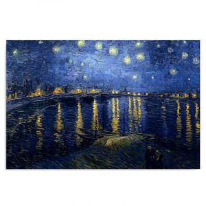 Image de Impression sur toile reproduction de La Nuit Étoilée de Van Gogh en MDF séché à la lumière UV Feeby