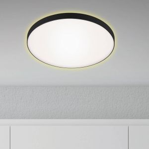 BRILONER - Plafonnier LED avec lumi&egrave;re indirecte, couleur de lumi&egrave;re blanc chaud, 18 watts, 1850 lumens, plafonnier LED, lampe de salon, lampe de chambre, lampe de cuisine, 35,5x6,5 cm, noir