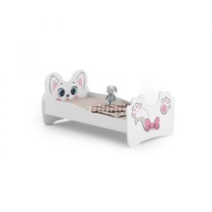 Image de Lit simple enfant PINK CAT 140 avec matelas