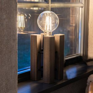 Markslojd Lampe de table e27 40w max bois teinte noyer 28 cm lodge 88866139 88866139 88866139 88866139