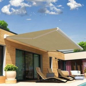 Intersun Store banne coffre CELESTE 5,00x3,00 M (Manuelle - Blanc - Ecrue)