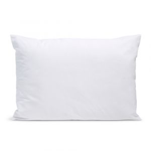Bleu Câlin Taie d'oreiller unie en percale de coton blanc 50x75cm