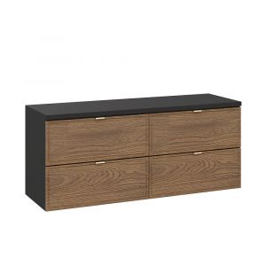 Meuble sous-vasque 120cm plan de toilette Elena Bois et noir