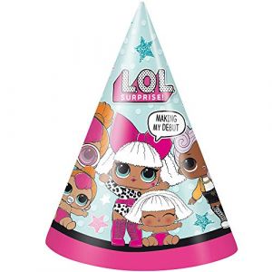 8 Chapeaux de fêtes Lol Surprise Taille Unique