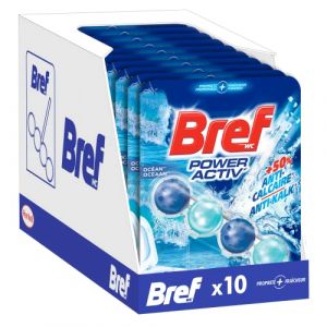 Bref WC Power Activ' Boost Océan– Lot de 10 Blocs WC (10x50g) – Produit Nettoyant WC – Anti calcaire Mousse Nettoyante