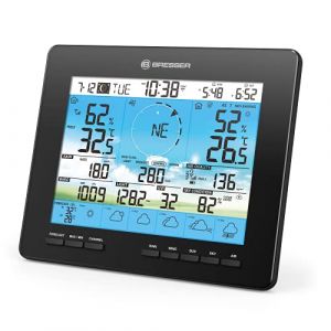 Bresser Station de base supplémentaire pour 7003210 6 jours 4CAST météo écran couleur avec indicateur de température ambiante et réveil intégré avec fonction d'alerte de glace.