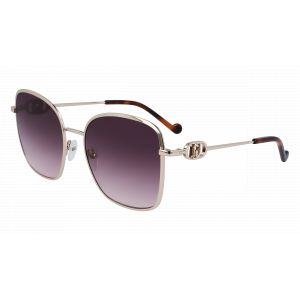 Liu Jo Femme LJ155S 716 Lunettes de soleil Métal Or Violet Carré Normale Normale