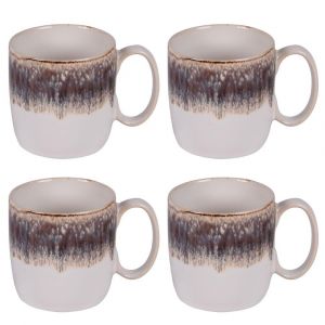 Table passion Lot de 4 mugs 38 cl marrons en porcelaine